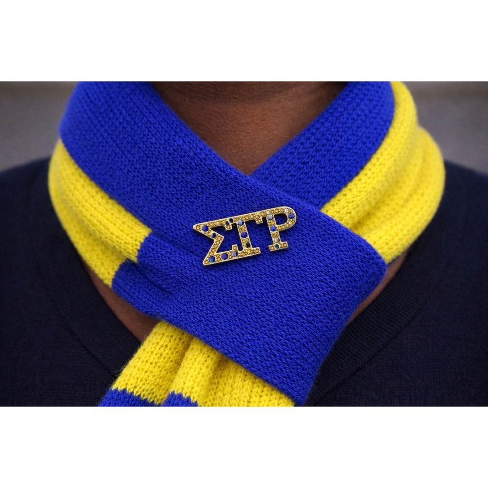 Sigma Gamma Rho Brooch Sorority Rhinestone Pin - Picture 2 of 5